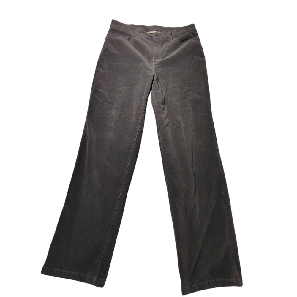 CROFT & BARROW Corduroy Stretch Straight Leg Pants Women's Size 10 Grey 00057